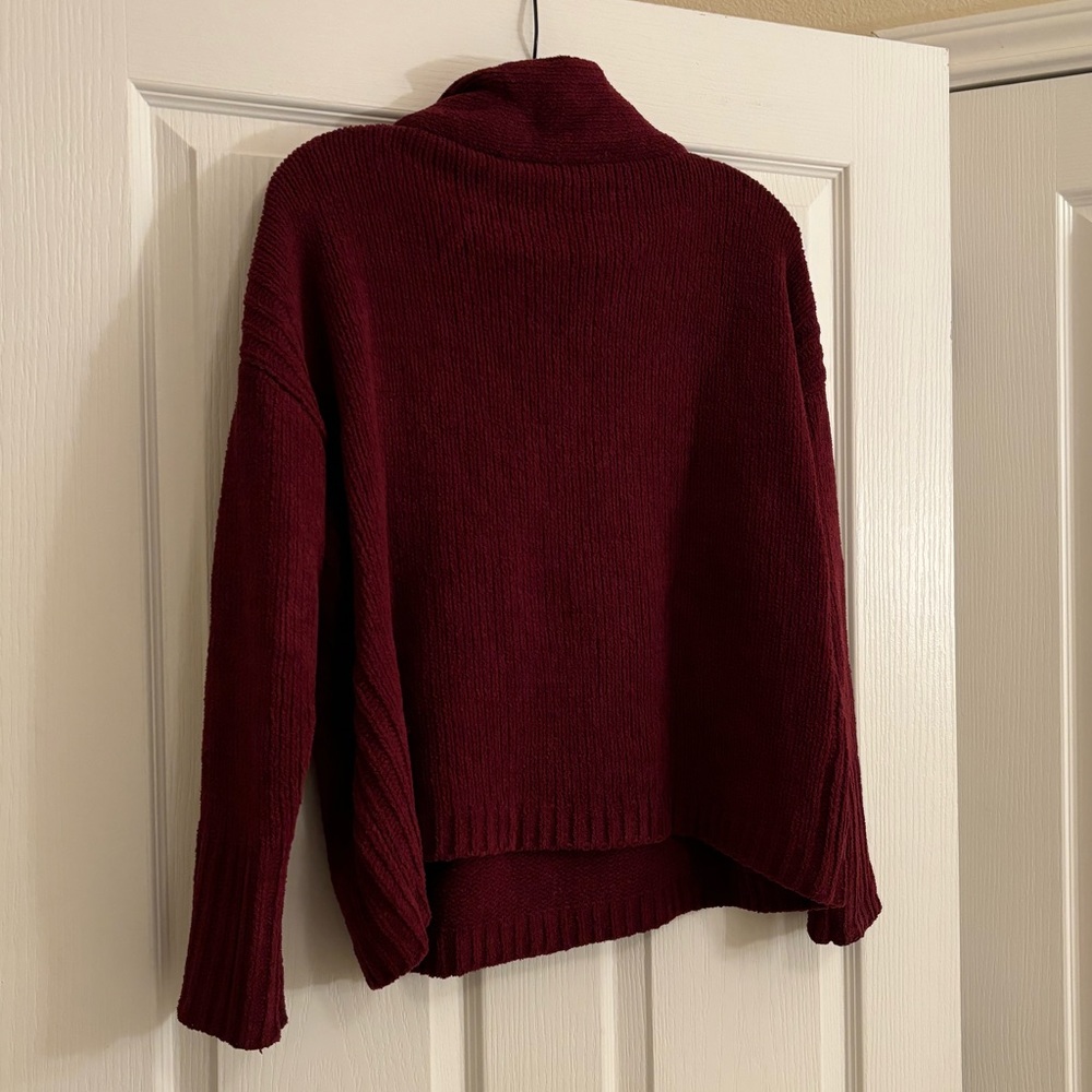 CATHERINE CATHERINE MALANDRINO Maroon High Neck Fuzzy Sweater - Picture 8 of 8
